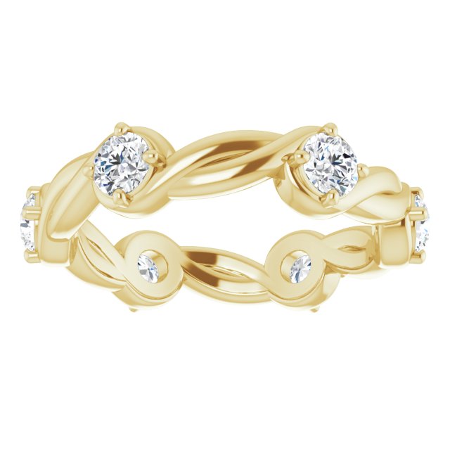 1.02 ct. Round Diamond Eternity Band Rope Design Ring-VIRABYANI